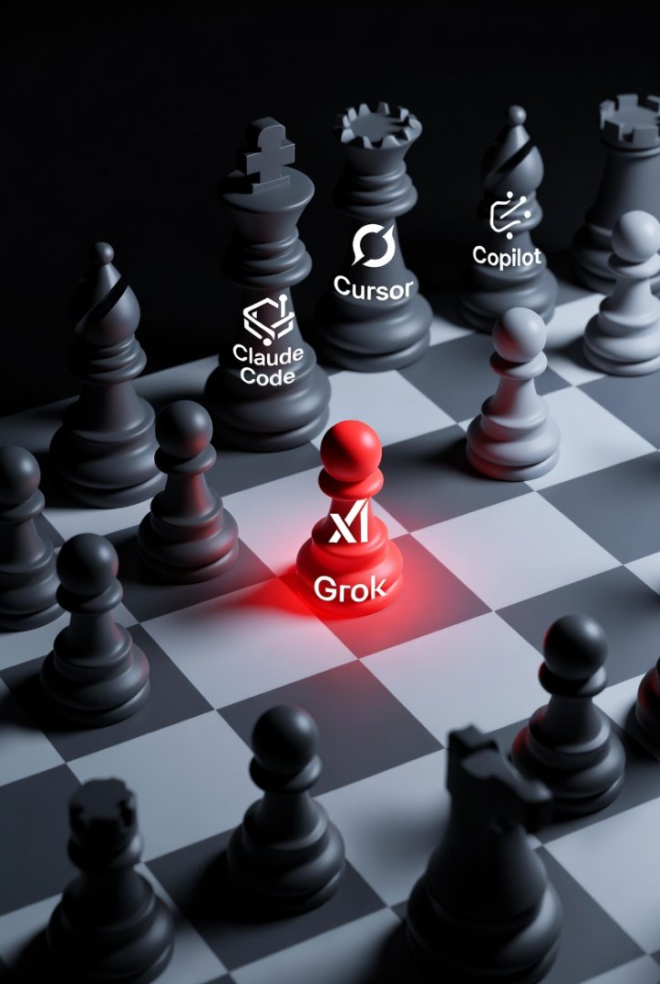 Illustration : La guerre du coding IA passe par xAI : deux recrues de Cursor, neuf co-fondateurs dehors, et un deadline à mi-2026