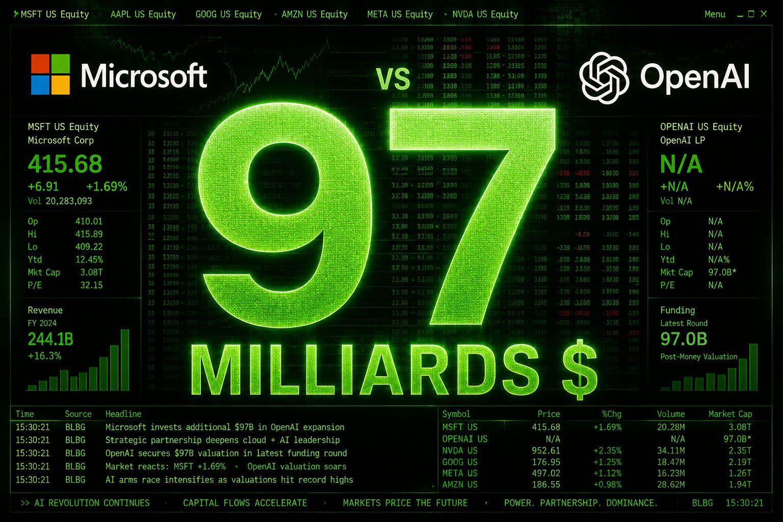Illustration : Deal du siècle revu : OpenAI économise 97 milliards en renégociant son accord fondateur avec Microsoft