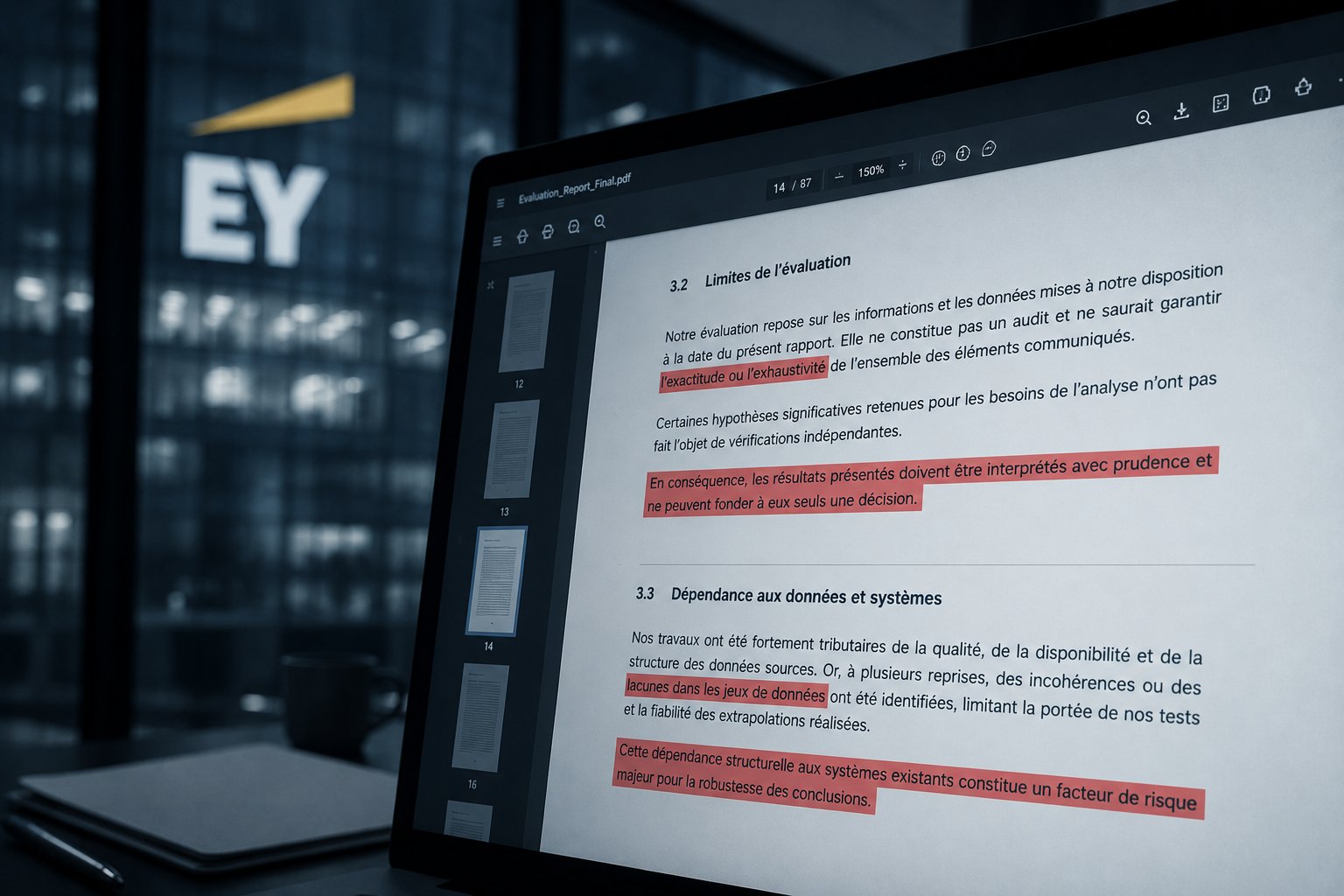 Illustration : EY retire une étude truffée d'hallucinations IA : le cabinet de conseil comme vecteur de risque