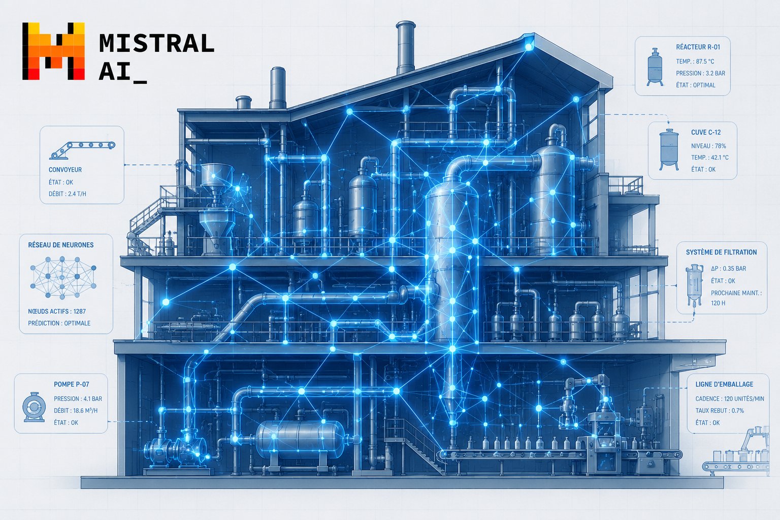 Illustration : Mistral rachète la startup française Emmi, l'IA appliquée aux environnements industriels