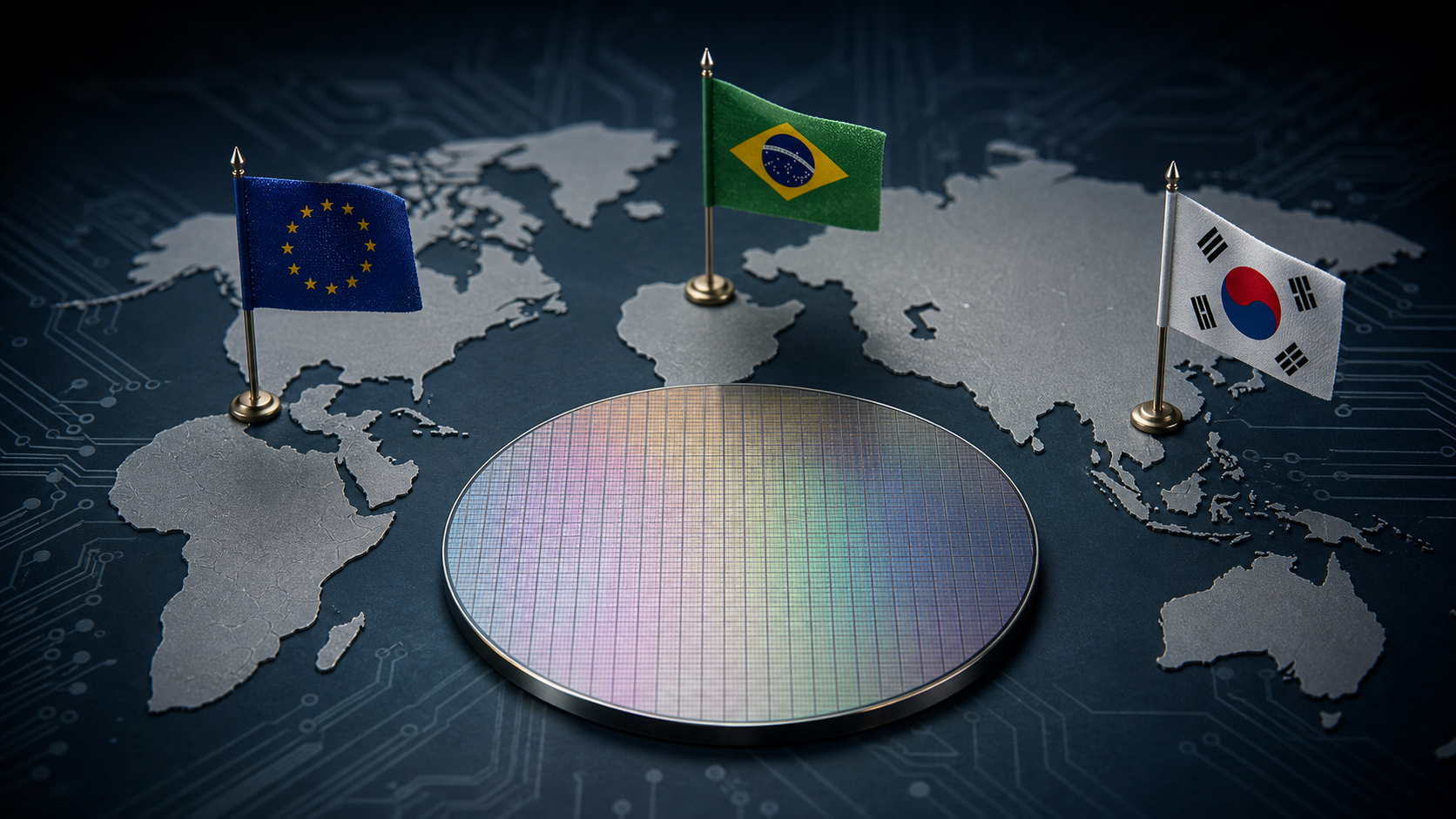 Illustration : L'Europe cherche des alliés tech au Brésil et en Corée du Sud pour desserrer l'étau américain