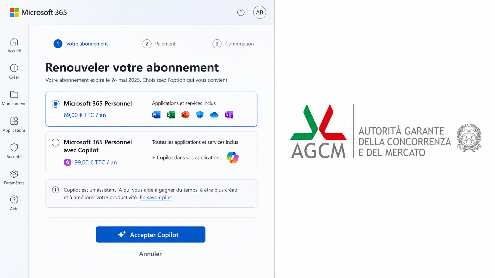 Illustration : L'autorité italienne ouvre une enquête formelle sur Microsoft 365 et Copilot