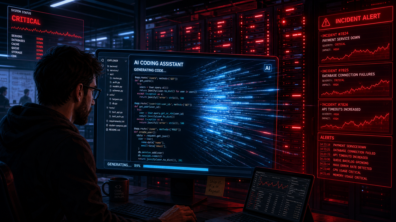 Illustration : 93% des organisations ont subi des incidents d'infrastructure causés par l'IA et le "vibe coding"