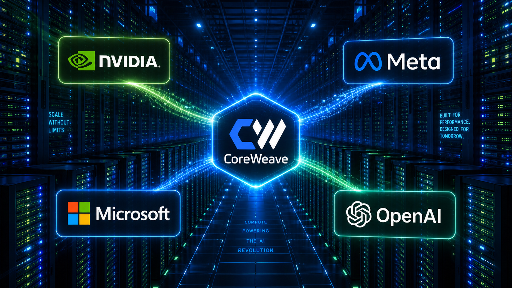 Illustration : CoreWeave : un backlog de 99 Mds$ signé avec Nvidia, Meta, Microsoft et OpenAI