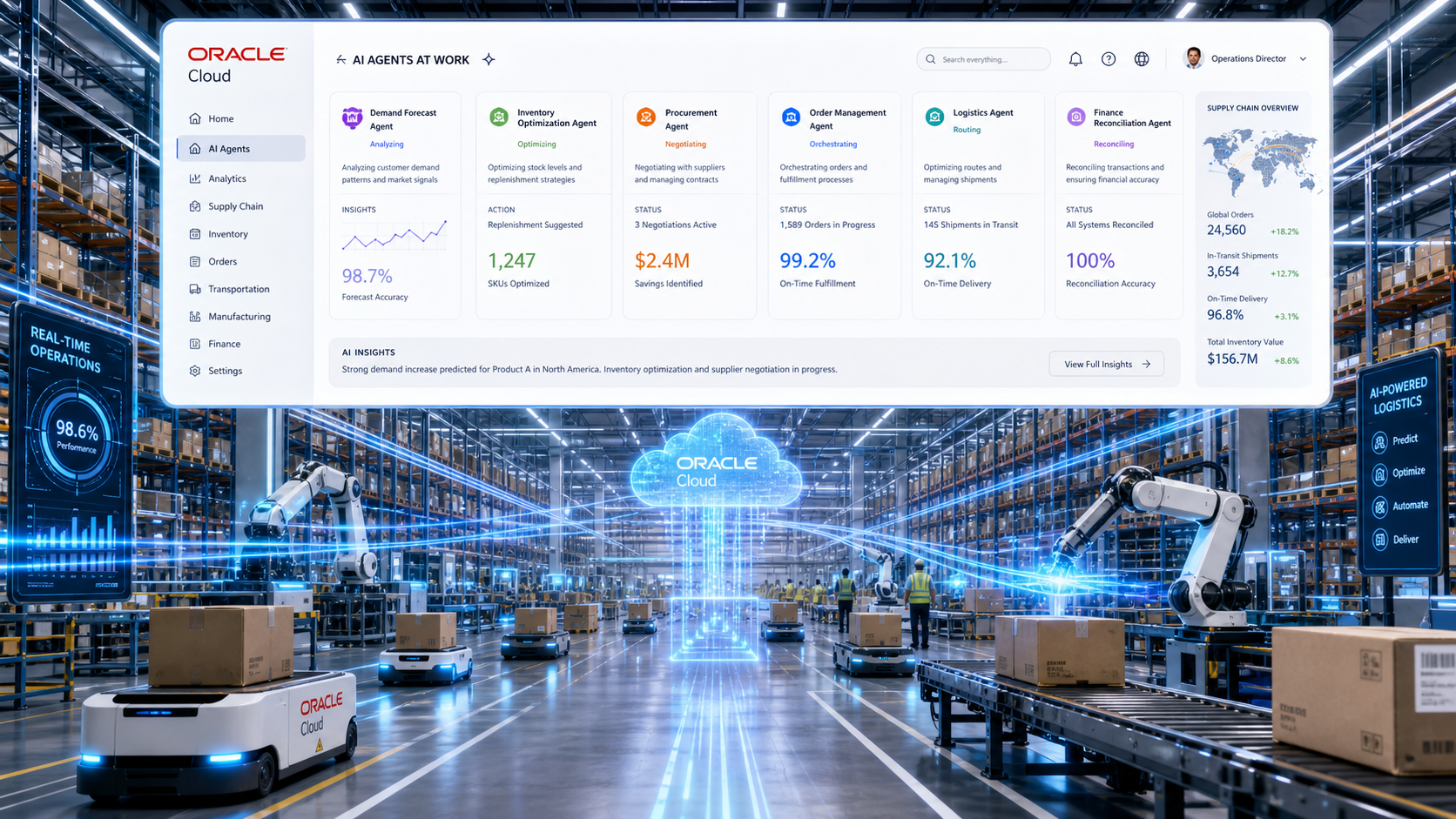 Illustration : Oracle propulse l'IA agentique dans la supply chain : 4 nouvelles applications cloud qui changent la donne pour les DSI