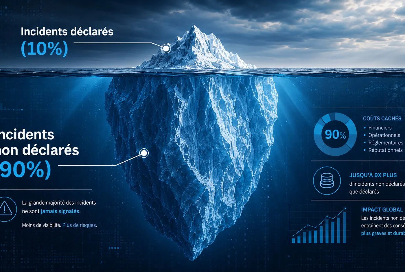 Illustration : L'iceberg ransomware : les entreprises ne déclarent qu'un incident sur dix