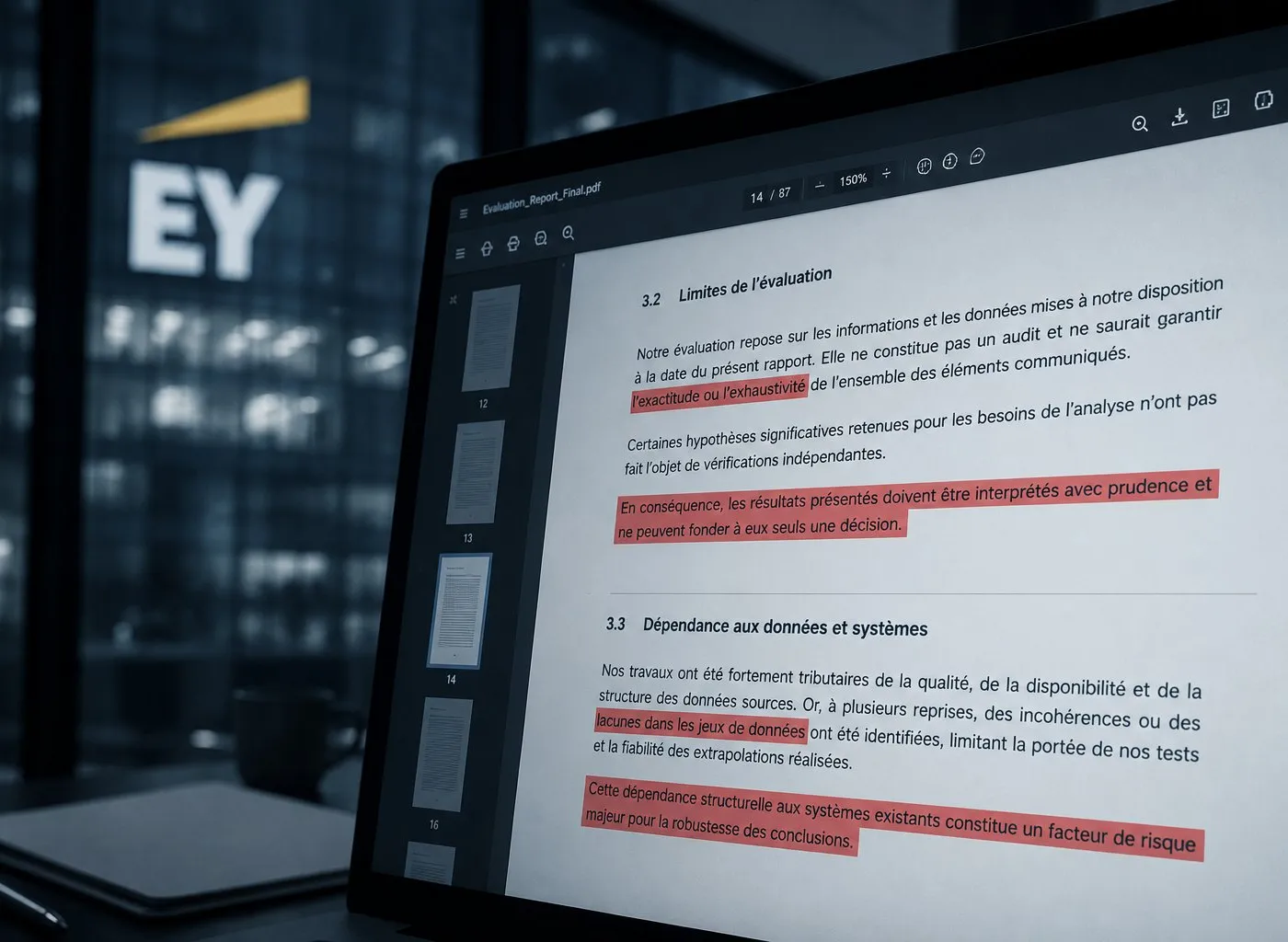 Illustration : EY retire une étude truffée d'hallucinations IA : le cabinet de conseil comme vecteur de risque