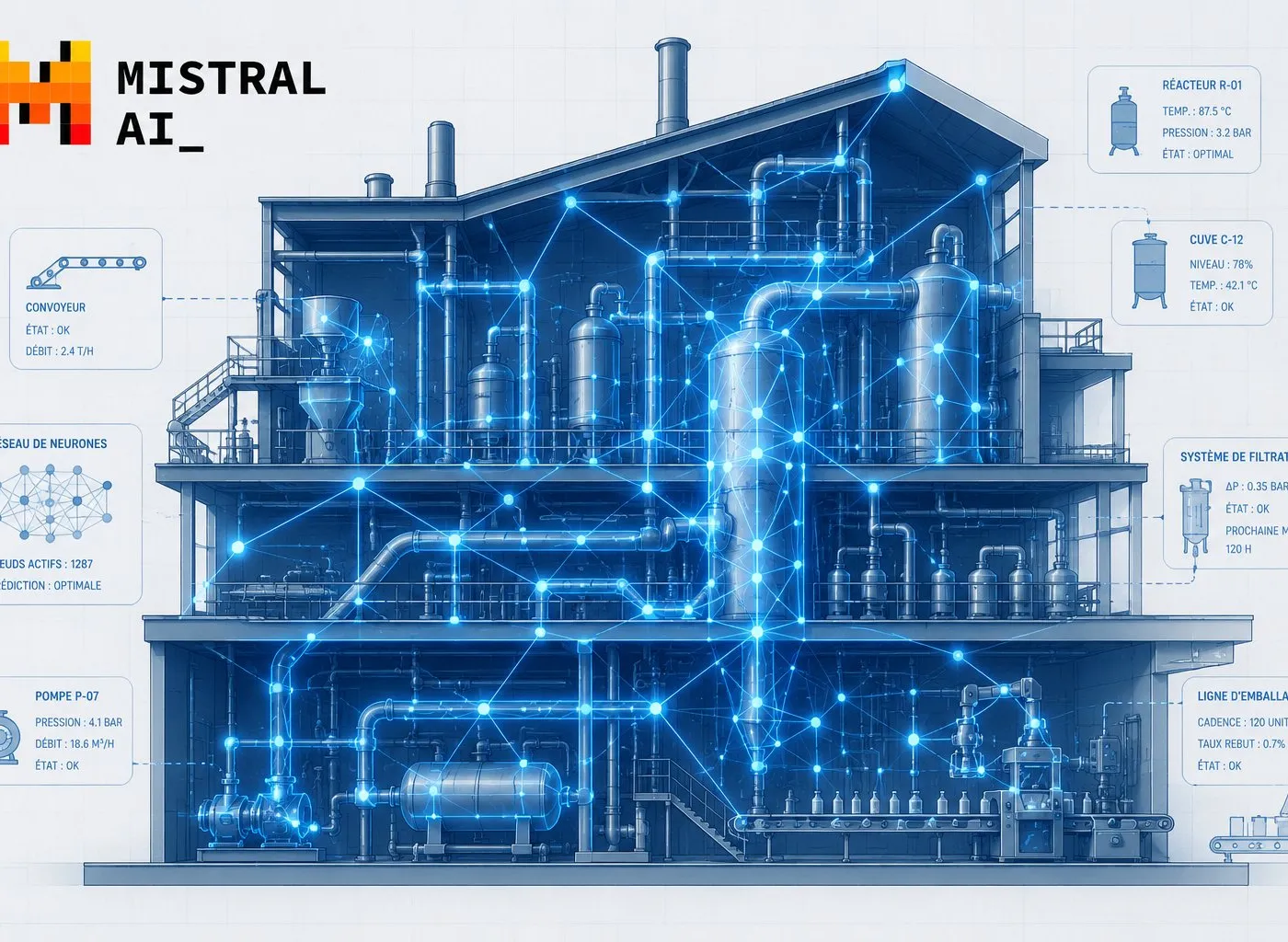Illustration : Mistral rachète la startup française Emmi, l'IA appliquée aux environnements industriels