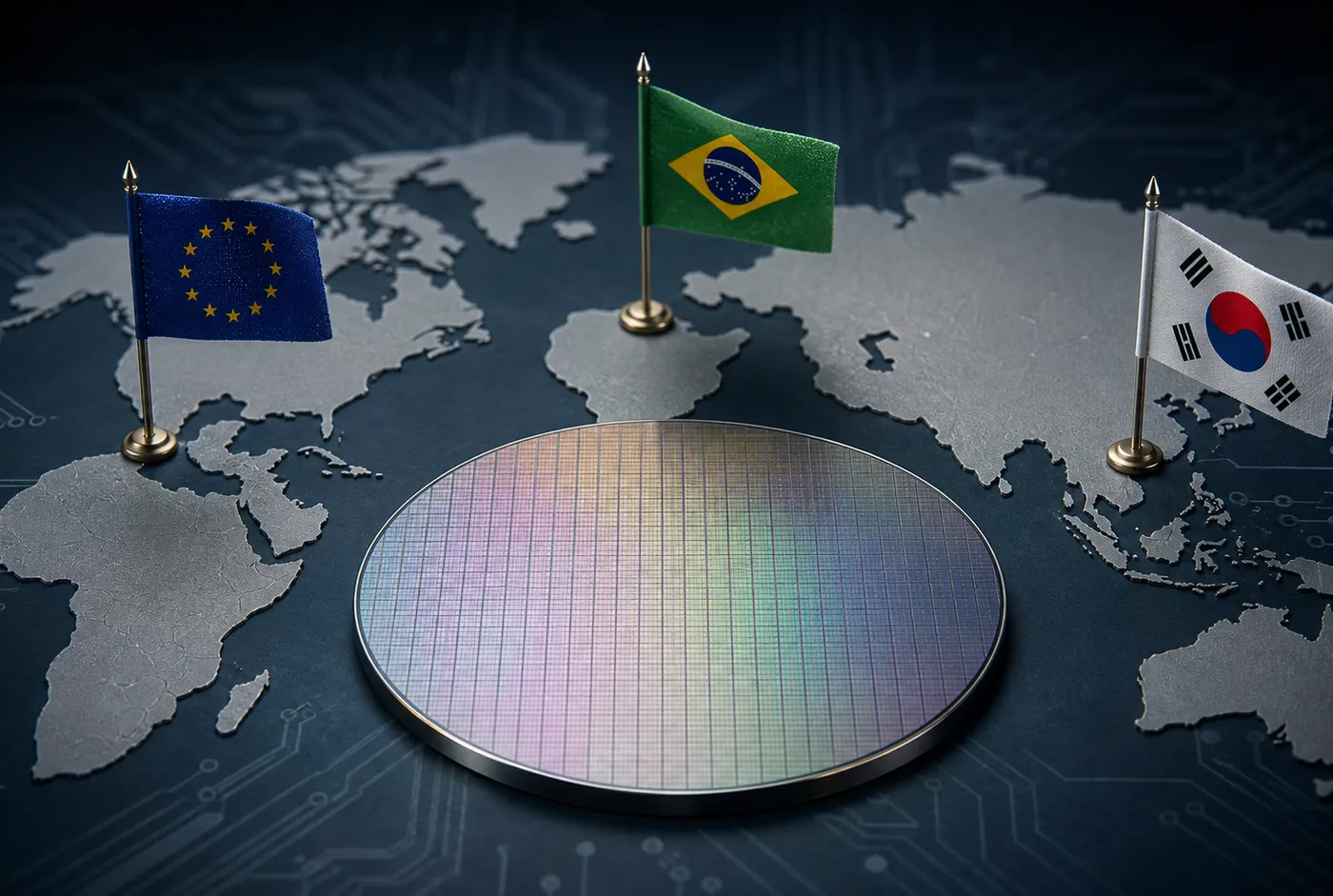 Illustration : L'Europe cherche des alliés tech au Brésil et en Corée du Sud pour desserrer l'étau américain