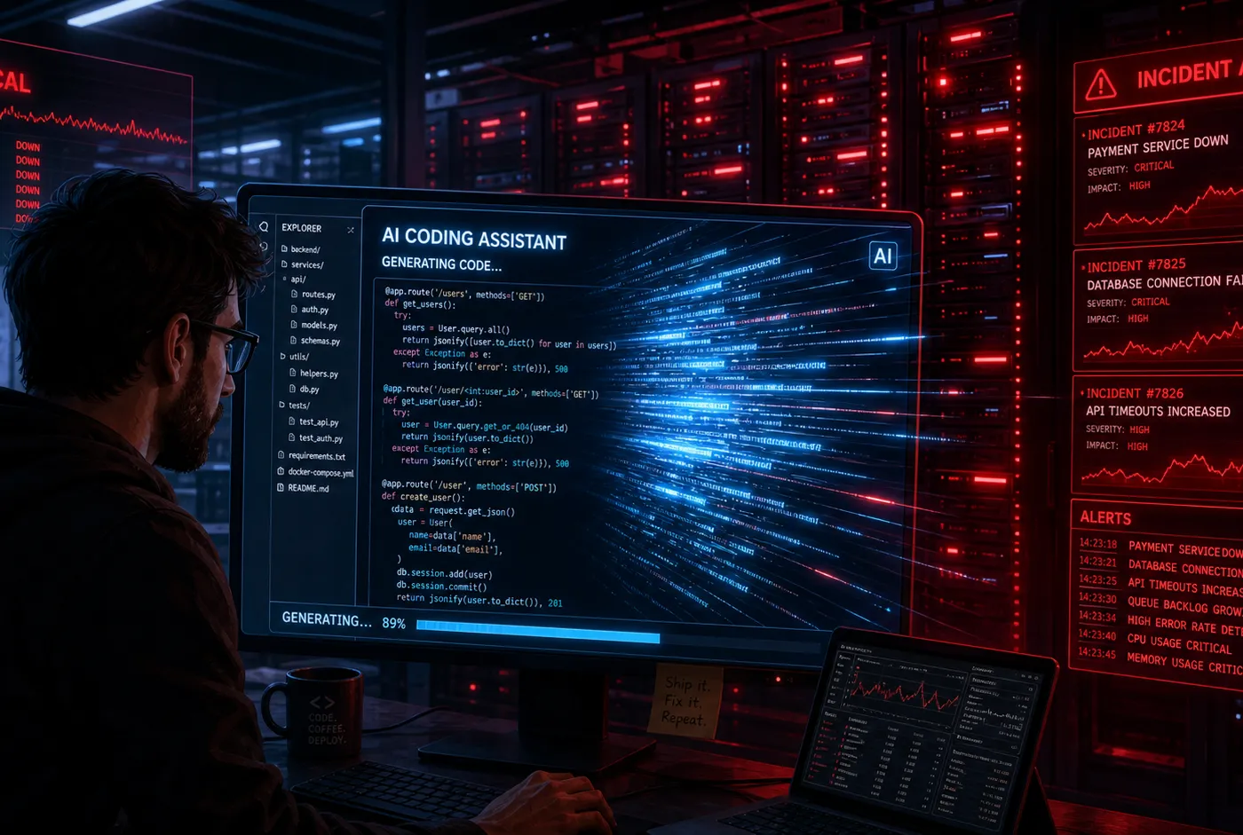 Illustration : 93% des organisations ont subi des incidents d'infrastructure causés par l'IA et le "vibe coding"