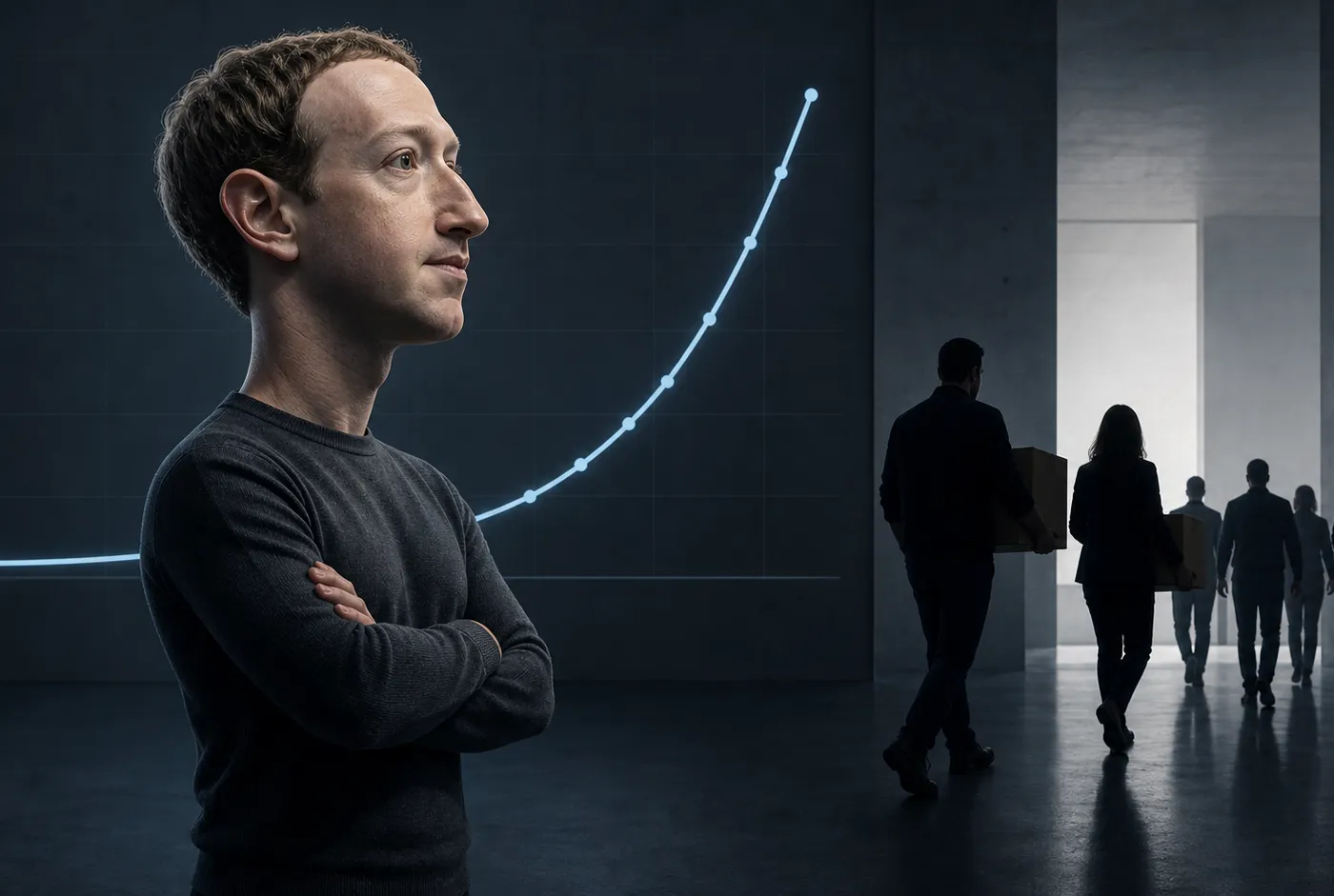Illustration : Zuckerberg en difficulté : après 8 000 licenciements, Meta admet que son IA "n'a pas vraiment accéléré" comme espéré