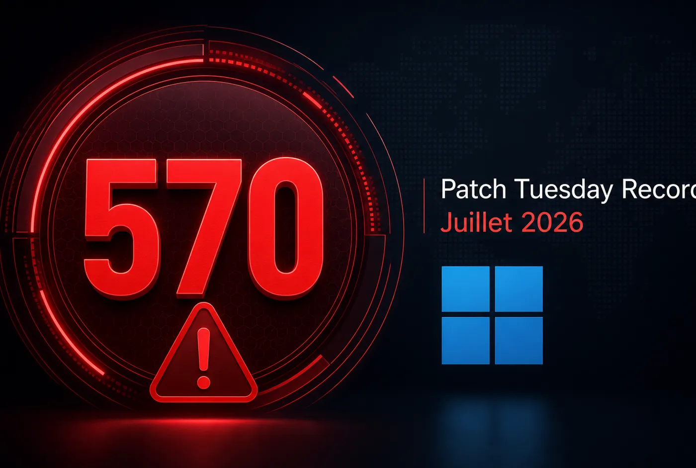 Illustration : Microsoft pulvérise un record avec 570 correctifs de sécurité en juillet 2026, pendant que Windows 11 26H2 prépare une refonte IA majeure